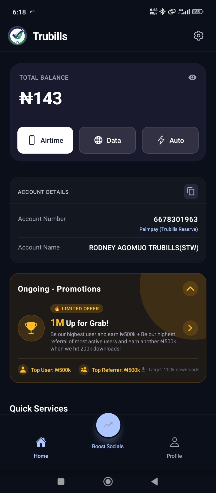 App screen